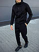 Спортивний костюм чоловічий замшевий чорний весна-осінь кофта з капюшоном Розміри: S, M, L, XL, фото 3