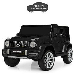 Електромобіль дитячий джип мерседес фарбований чорний M 4214EBLRS-2 Mercedes, шкіряне сидіння
