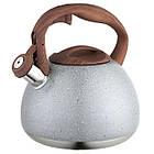 Чайник Unique зі свистком UN-5306 2,7л мармур, чайник для газової плитки, чайник на плиту. Колір: сірий, фото 7