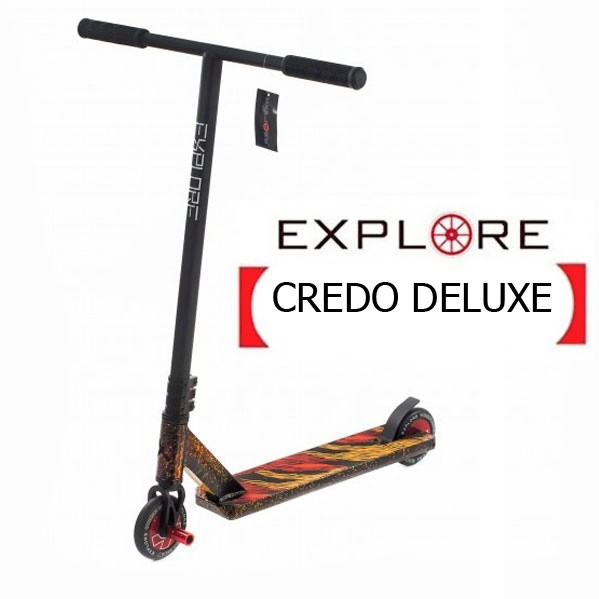 Трюковий самокат Explore CREDO DELUXE HIC Чорний + Пеги