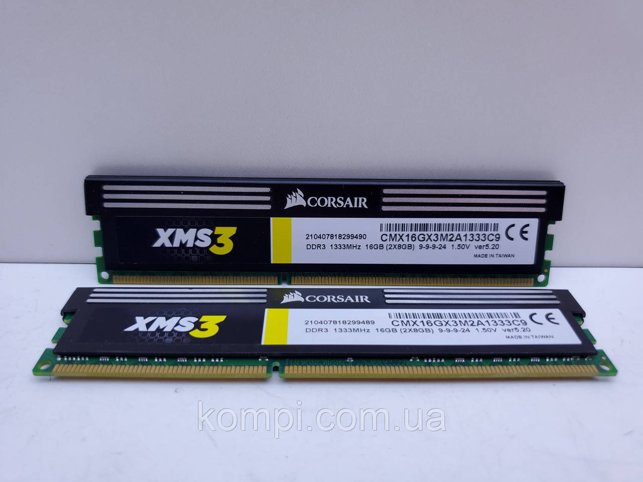 Оперативна пам'ять DDR3 16GB Corsair (KIT 2x8GB, DDR3 1333Mhz PC3-10600, б/у), фото 1