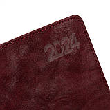 Щотижневик 10х15см Leo Planner датований 2024 Case бургунді 128 стор, фото 3