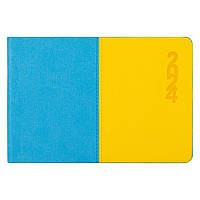 Еженедельник 10х15см Leo Planner датированный 2024 Tiffany желто голубой 128 стр