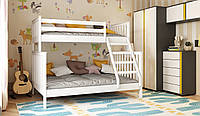 Детская деревянная двухярусная кровать "ОСТИН" 140х90х190 белая