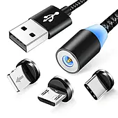 Магнітний кабель 3in1 usb type-c usb-c iphone 1 м трансмісійний 1453