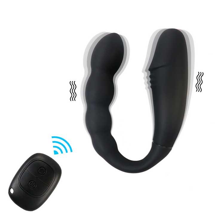 Подвійний анально-вагінальний вібратор Magic Helios Remote з ДК - Чорний - Вібратори, фото 1
