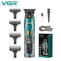 Комбо-набір для стрижки машинка, тример та електробритва VGR Professional Set Blue (V-695+V-961+V-352-Blue), фото 7