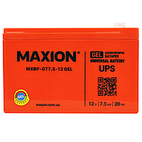 Промышленный аккумулятор MAXION GEL 12V 7.5Ah L+ (левый +) 12-7.5
