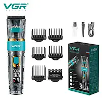 Комбо-набір для стрижки машинка, тример та електробритва VGR Professional Set Blue (V-695+V-961+V-352-Blue), фото 4