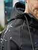 Чоловіча куртка з капюшоном чорна весна-осінь Softshell демісезонна мікрофліс Розміри: S, M, L, XL, фото 5