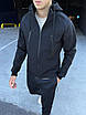 Чоловіча куртка з капюшоном чорна весна-осінь Softshell демісезонна мікрофліс Розміри: S, M, L, XL, фото 8