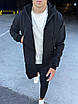 Чоловіча куртка з капюшоном чорна весна-осінь Softshell демісезонна мікрофліс Розміри: S, M, L, XL, фото 9