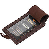 Винтажная бирка на чемодан из натуральной кожи Коричневый (SHVIGEL)