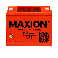 Промышленный аккумулятор MAXION GEL 12V 45Ah R+ (правый +) 12-45
