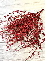 Гілка для новорічного декору. Осока хвиляста червона (50 см , кущ на 12 гілочок), фото 2