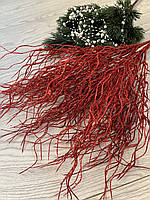 Гілка для новорічного декору. Осока хвиляста червона (50 см , кущ на 12 гілочок), фото 6