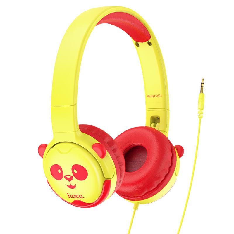 HF Stereo Hoco W31 Children Panda yellow + микрофон Гарантия 12 мес - фото 2 - id-p1969463593