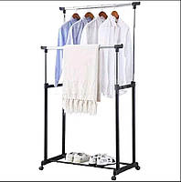 Подвійна стійка-вішалка для одягу Double Pole Clothes Horse, висота 172 см, телескопічна