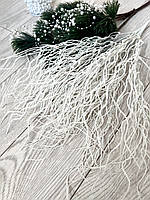 Гілка для новорічного декору. Осока хвиляста , білий перламутр ( 50 см кущ , на 12 гілочок ), фото 10