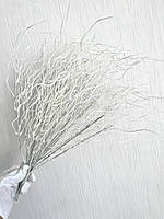 Гілка для новорічного декору. Осока хвиляста , білий перламутр ( 50 см кущ , на 12 гілочок ), фото 4