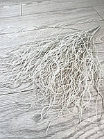 Гілка для новорічного декору. Осока хвиляста , білий перламутр ( 50 см кущ , на 12 гілочок ), фото 2