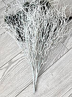 Гілка для новорічного декору. Осока хвиляста , білий перламутр ( 50 см кущ , на 12 гілочок ), фото 9