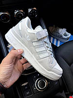 Кроссовки высокие женские Adidas Originals Forum Low серые с белым
