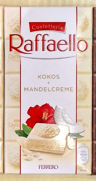Білий шоколад Ferrero Rocher Confetteria Raffaello kokos & Mandelcreme 90 г., фото 1