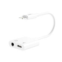 Переходник Splitter XO NB R172B Lightning to Lightning to 3.5mm audio cable