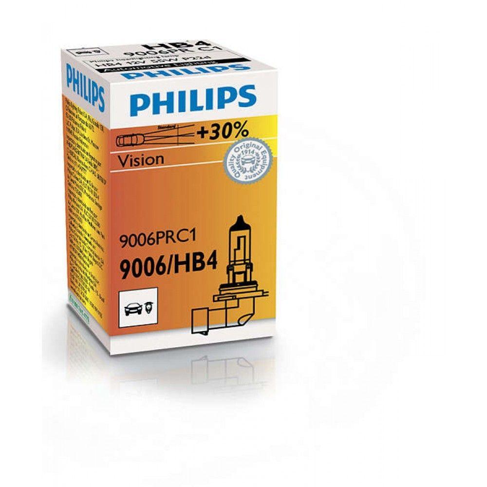 Лампа галогенна Philips HB4 Vision, 3200K, 1шт/картон 9006PRC1
