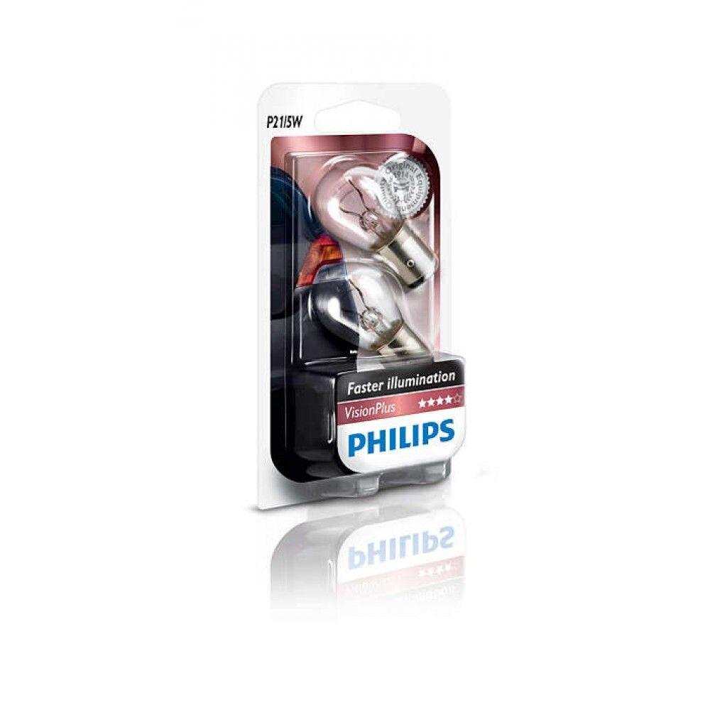 Лампа розжарювання Philips P21/5W VisionPlus, 2шт/блістер 12499VPB2