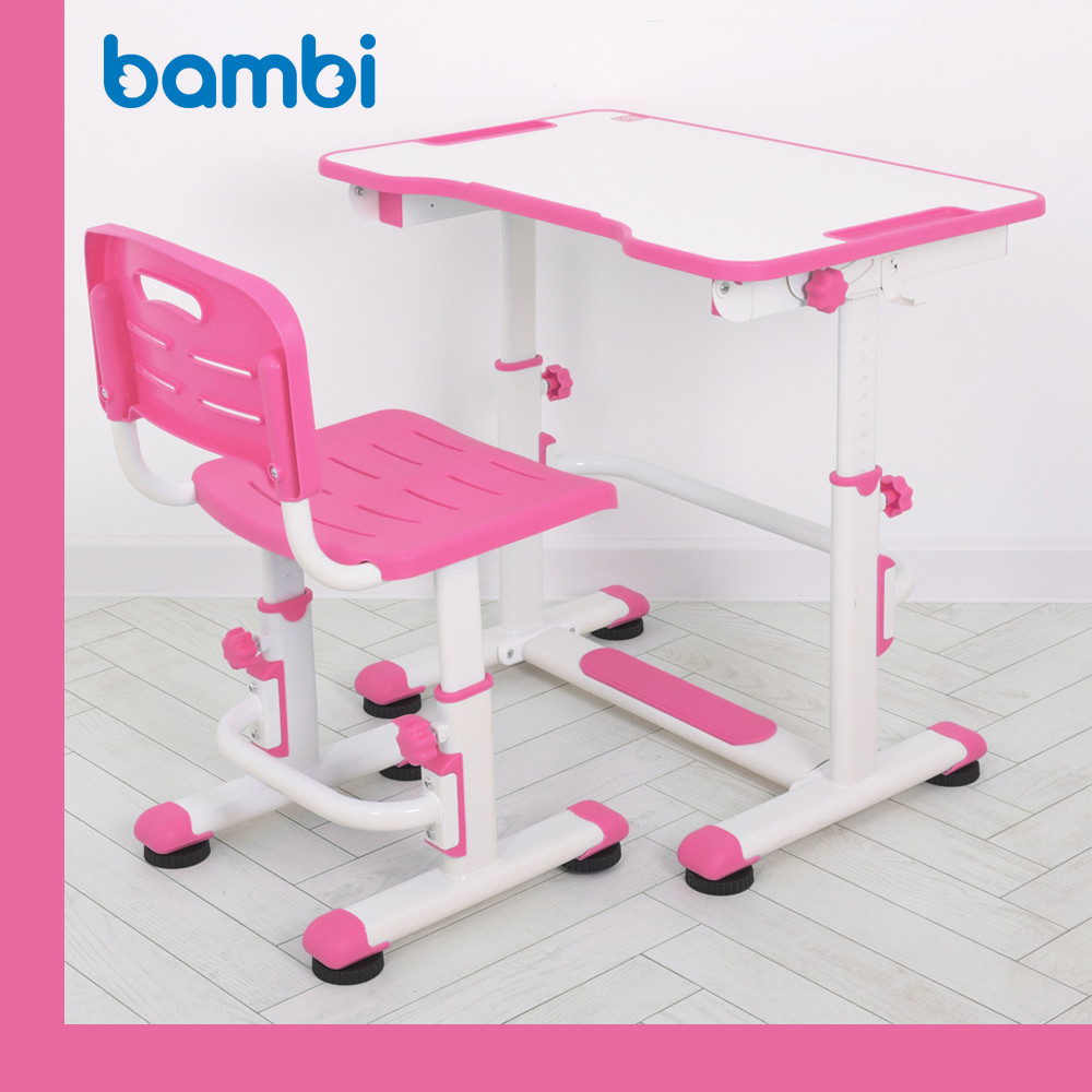 Парта шкільна (регулювання висоти) Bambi M 4820-8 Рожевий
