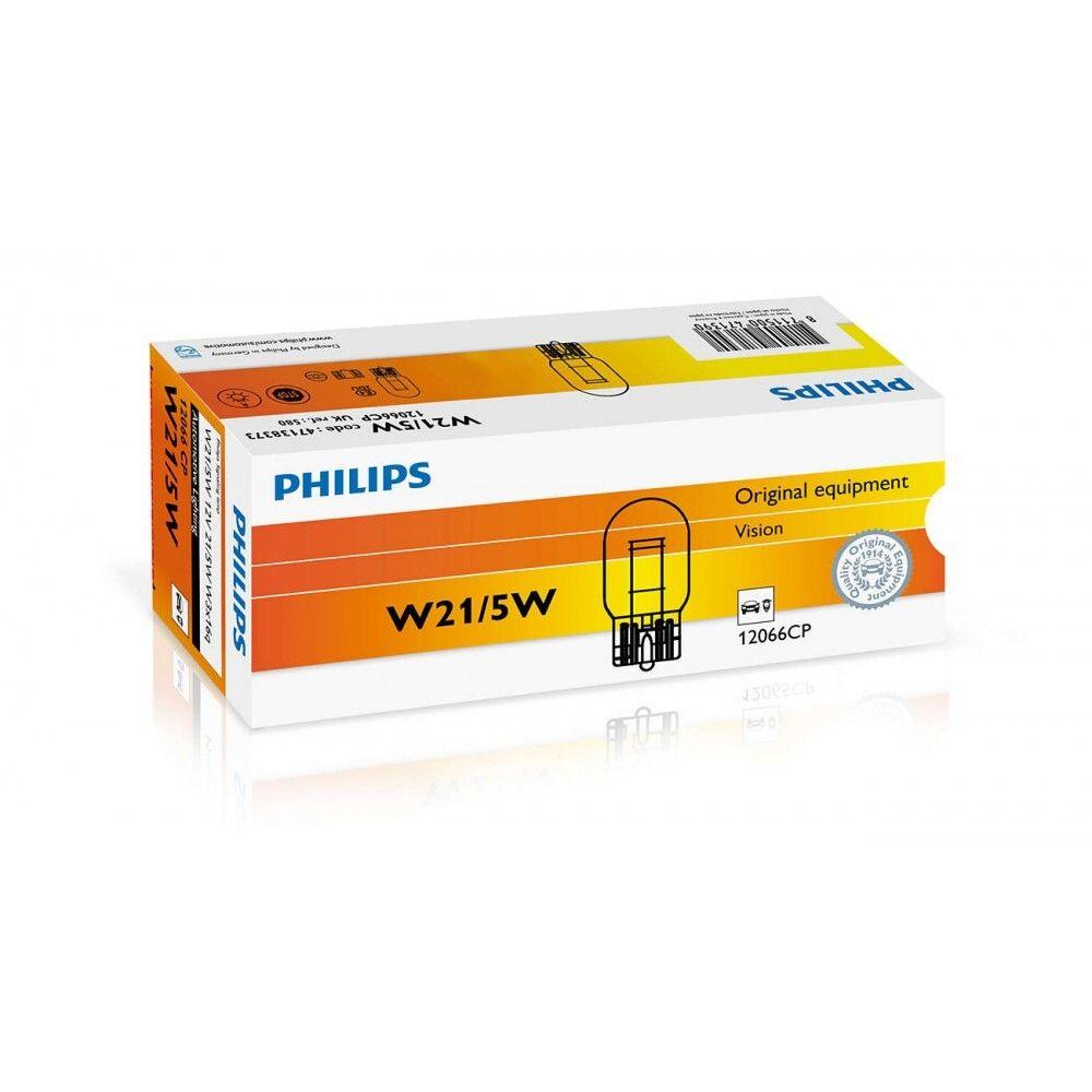 Лампа розжарювання Philips W21/5W, 10шт/картон
