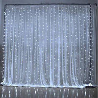 Светодиодная гирлянда штора "Водопад" 240 LED ламп 3м х 2м (белый) от розетки 220В