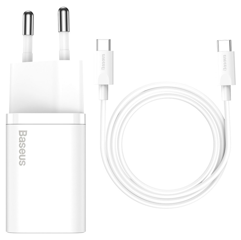 МЗП Baseus 25W Super Si QC Type C to Type C USB-C (TZCCSUP-L02) white, фото 1