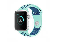 Силіконовий ремінець Sport Nike+ для Apple Watch 38 / 40 / 41 mm (Turquoise / Midnight Blue)