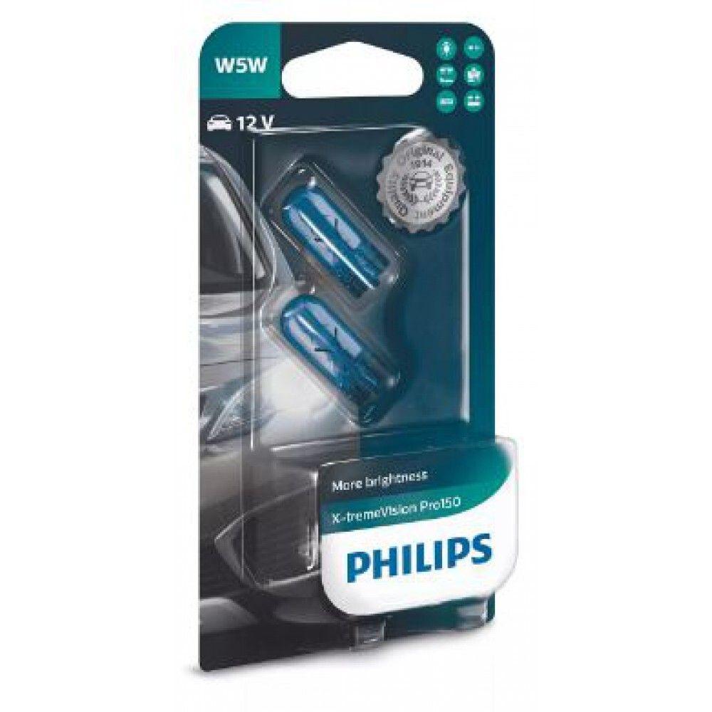 Габарити Philips W5W X-treme Vision Pro150 +150% 12V W2.1X9.5d 12961XVPB2