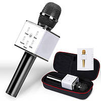 Bluetooth микрофон для караоке Q7 Блютуз микро + ЧЕХОЛ Черный SmartStore