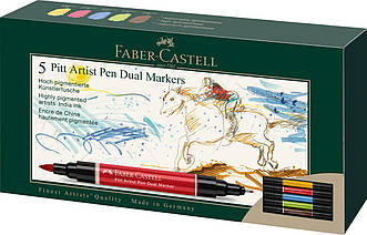 Набір двосторонніх маркерів Faber-Castell Pitt Artist Pen Dual Marker, 5 кольорів, 162005