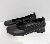 STTOPA Размеры 36-44. Туфли больших размеров кожаные. Каблук 3 см. 150-3644-3 Черные