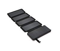 Повербанк 12000 mAh Solar, (5V/200mA), 2xUSB, 5V/1A/2.1A, USB microUSB, ударо защищенный прорезиненный