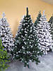Штучна ялинка 1.50 м. "Снігова королева" густа пухнаста засніжена з білими кінчиками і підставкою, фото 4