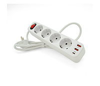 Удлинитель HOCO NS1 на 4 розетки + 3 USB 18W 220В White