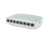 Коммутатор Ethernet ONV-H1008S в пластиковом корпусе, 8*100Мб портов, 5В 1Ач, 140х78х32