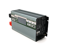 Инвертор напряжения Demuda DMDPSW-1000W, 12V/220V, 1000W с правильной синусоидой, 2 универсальные розетки, 2