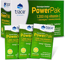 Trace Minerals Power Pak Lemon Lime / Вітамін C + електроліти + мультивітаміни Лимон Лайм 30 саше