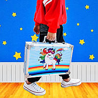 Художній набір для малювання 145 предметів в алюмінієвому чемоданчику he Набір для творчості Одиноріг