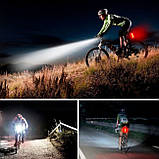 Велофара із заднім ліхтарем мигалкою RB-B12 велосипедний водонепроникний ліхтар із кріпленням на батарейках, фото 10
