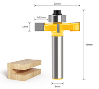 Фреза 4123 по дереву для выборки четверти на 4 лезвия - хвостовик 8мм