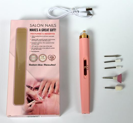 Фрезер для манікюру і педикюру портативний salon nails з підсвіткою